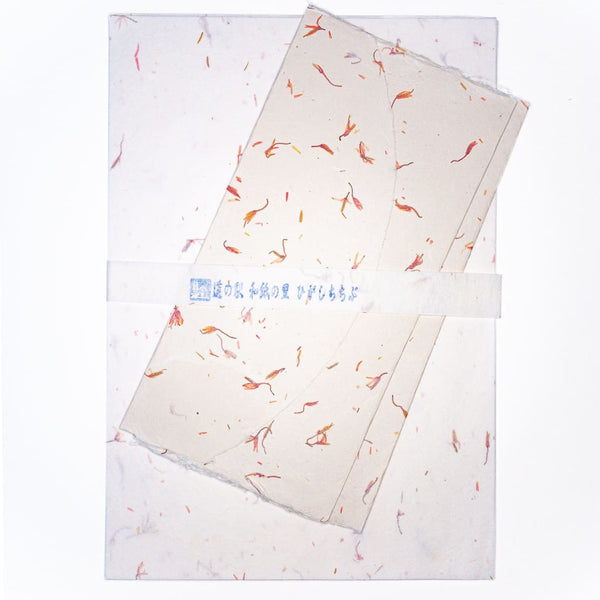 Handmade Safflower Petal Letter Set - Writing Sets Japanese Stationery