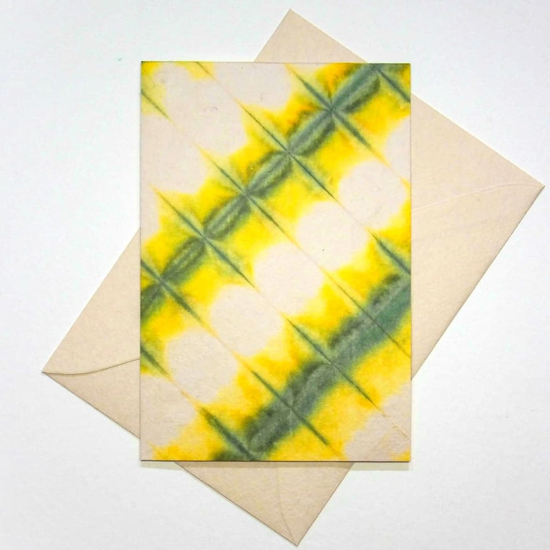 Handmade Yellow Diagonal Greeting Card - Cards Japanese Stationery