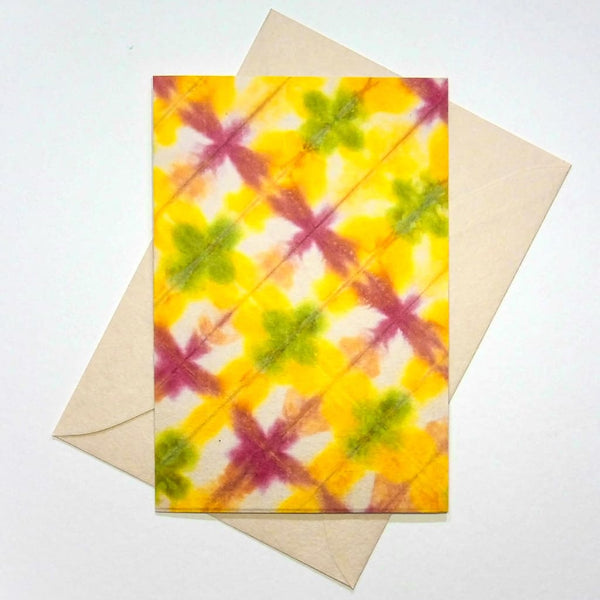 Handmade Yellow Diagonal Greeting Card - Cards Japanese Stationery