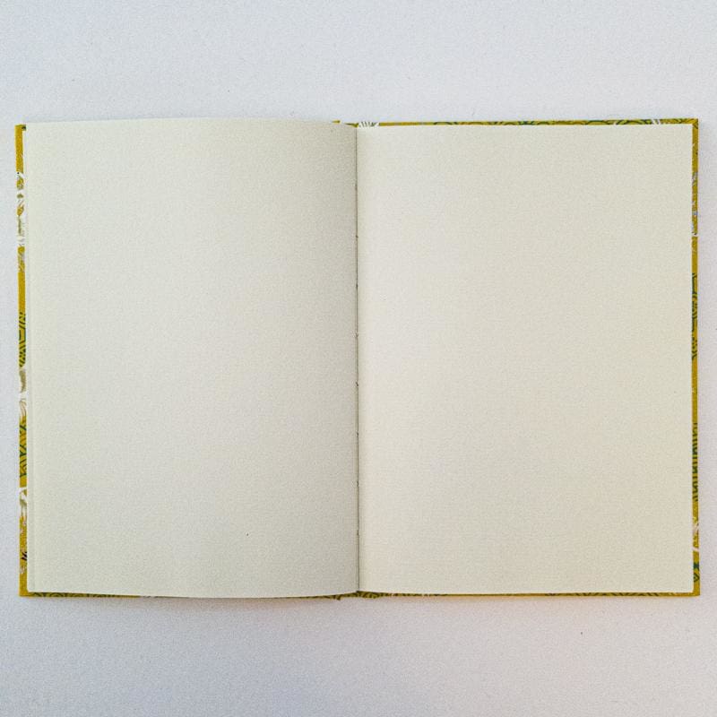 Handmade Yellow Geometric & Crane Notebook - notebooks Japanese Stationery