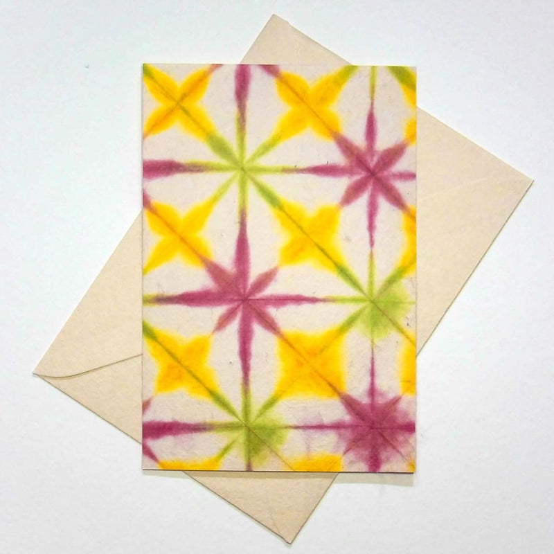 Handmade Yellow Multi Latice Greeting Card - Cards Japanese Stationery