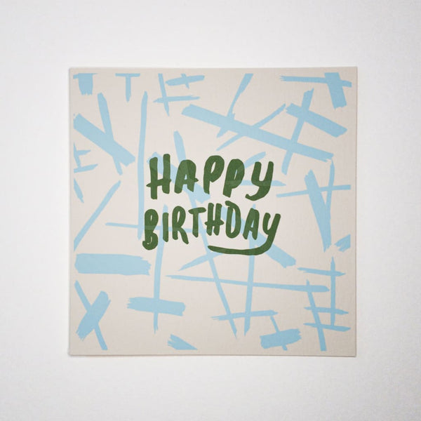 HAPPY BIRTHDAY lines. Hand printed Greeting Card - Cards Japanese Stationery