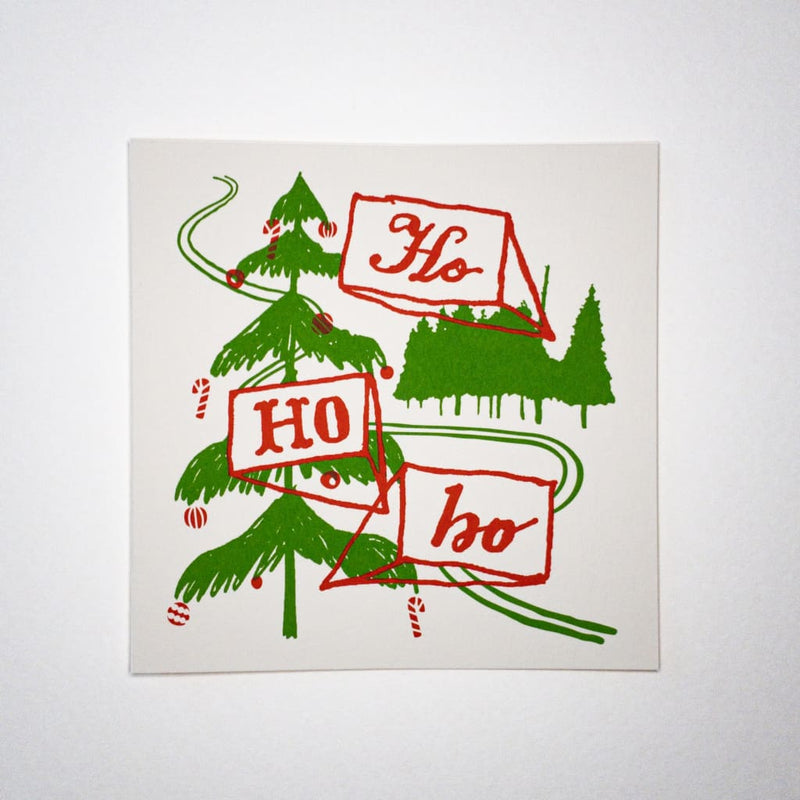 Ho Ho Ho. Hand printed Greeting Card - Cards Japanese Stationery
