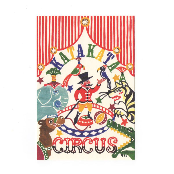 Kata Kata Circus Katazome Postcard - Cards Japanese Stationery