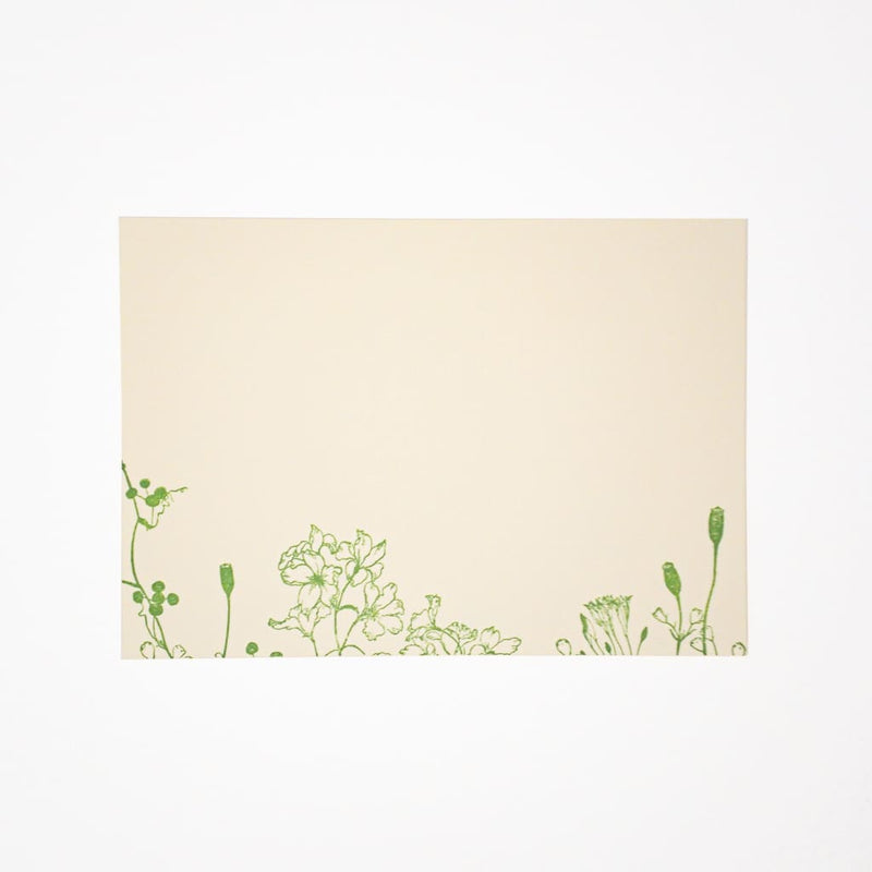 Letterpress Poppy Postcard & Envelope - Cards Japanese Stationery