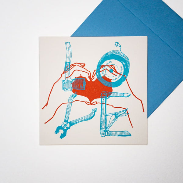 LOVE. Hand printed Greeting Card - Cards Japanese Stationery