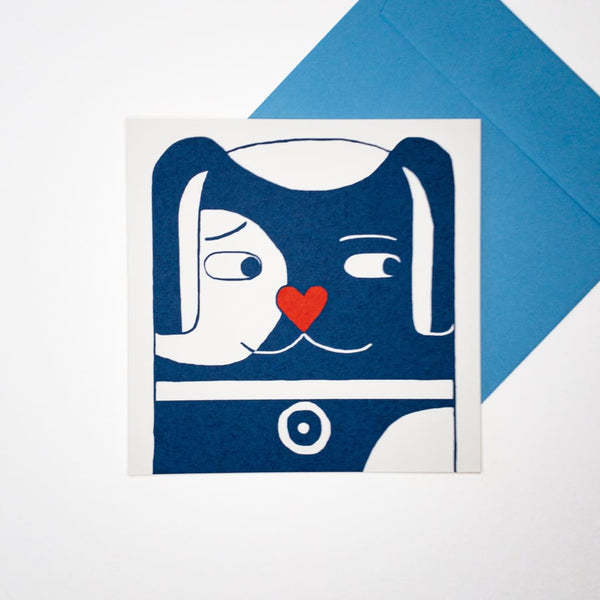 Love Pup. Hand printed Greeting Card - Cards Japanese Stationery