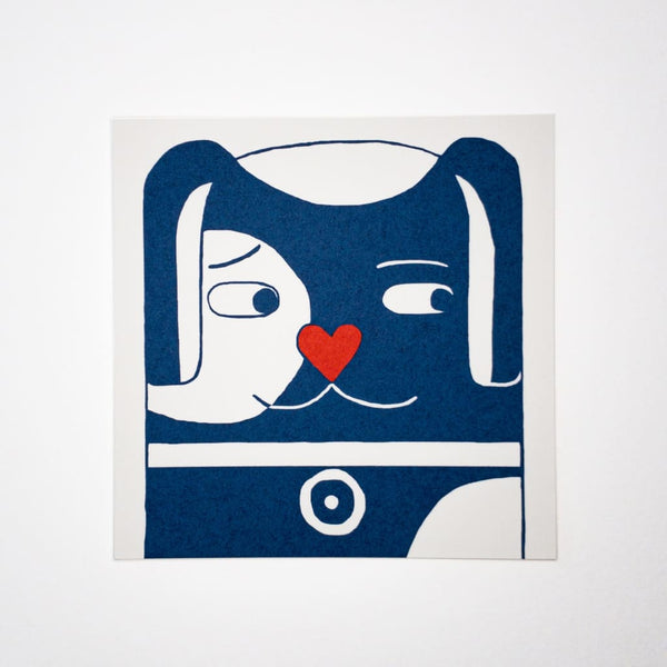 Love Pup. Hand printed Greeting Card - Cards Japanese Stationery
