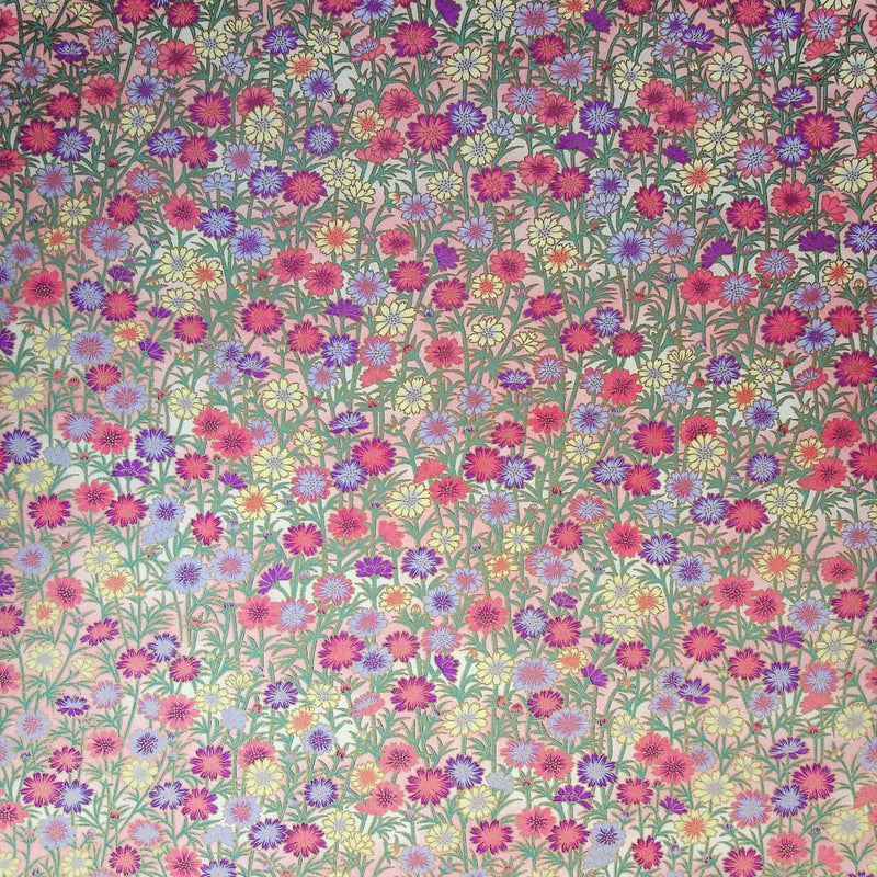 Meadow Flowers Printed Handmade Paper - 470mm x 620mm - paper Japanese Stationery
