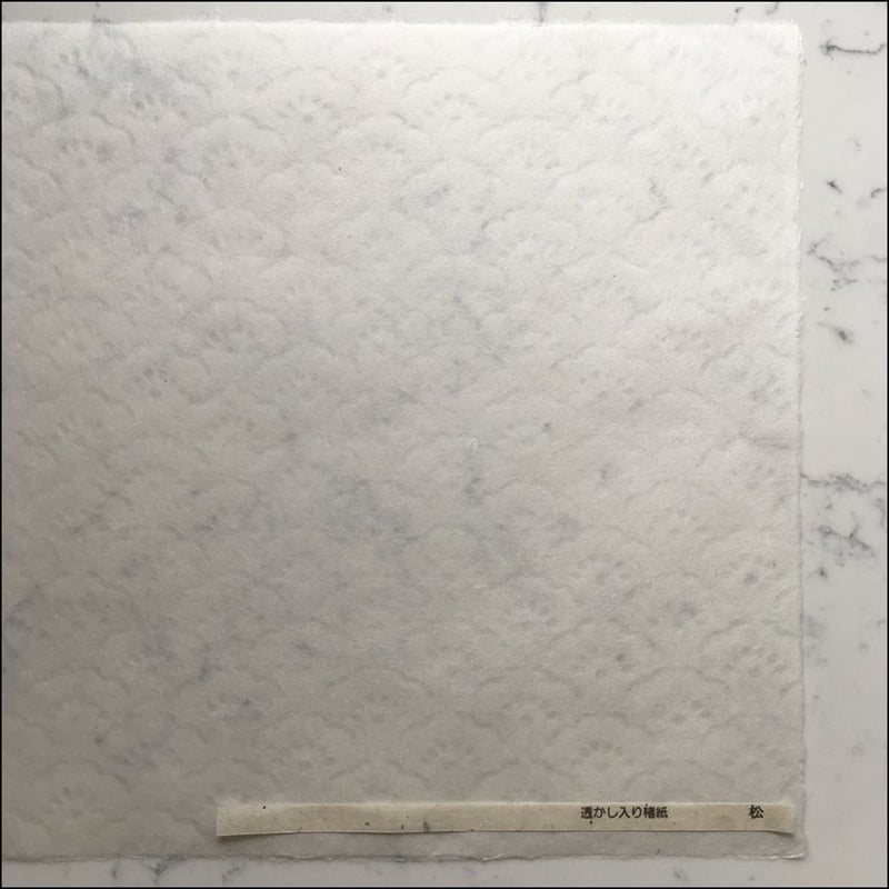 Pine Motif Handmade Watermark Paper White-Ogawa Washi-Japan Stationery