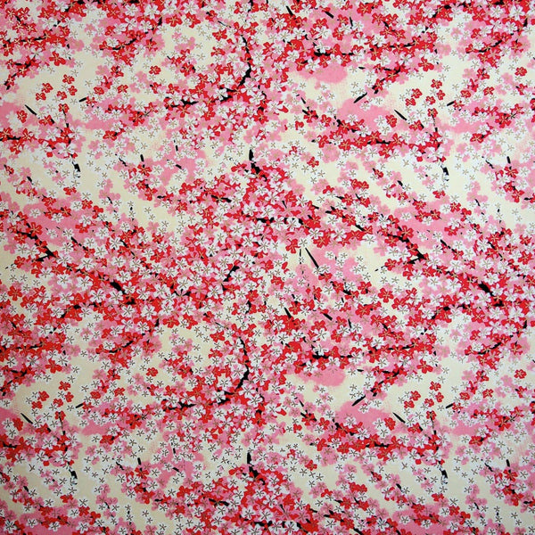 Pink Clouds of Blossom Chiyogami Printed Paper - 470mm x 620mm - paper Japanese Stationery