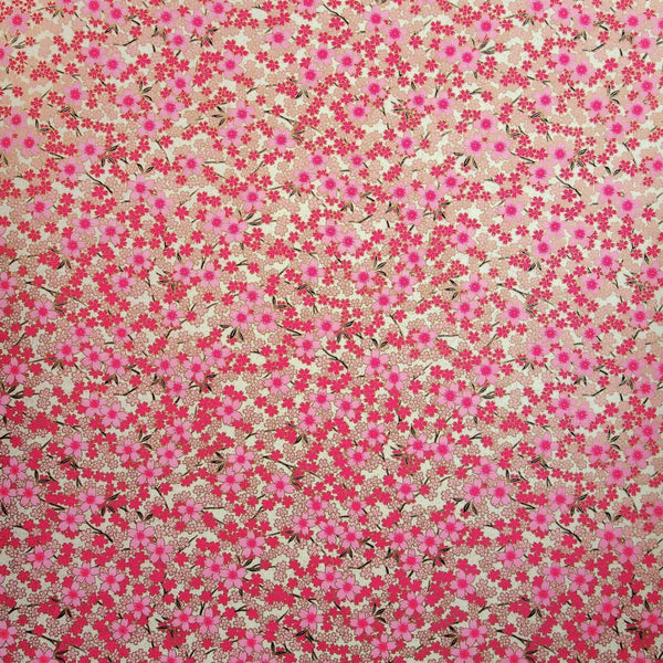 Pink & Gold Blossom Printed Handmade Paper - 470mm x 620mm - paper Japanese Stationery