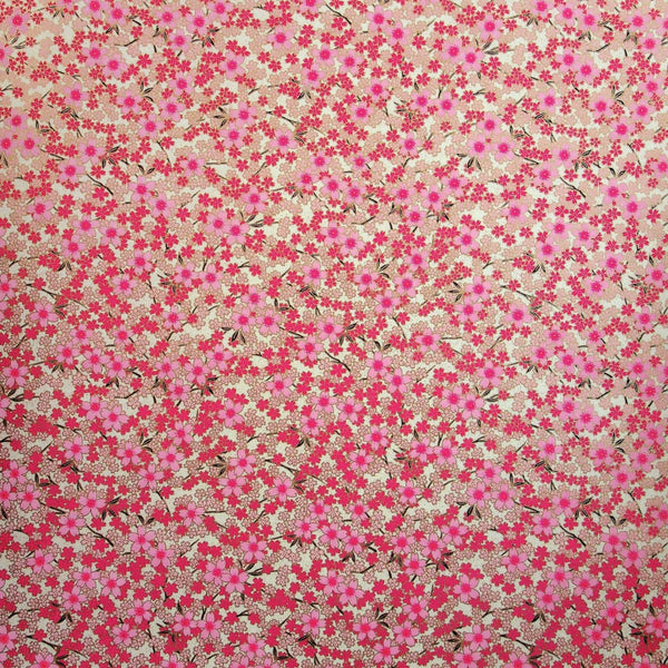 Pink & Gold Blossom Printed Handmade Paper - 470mm x 620mm - paper Japanese Stationery