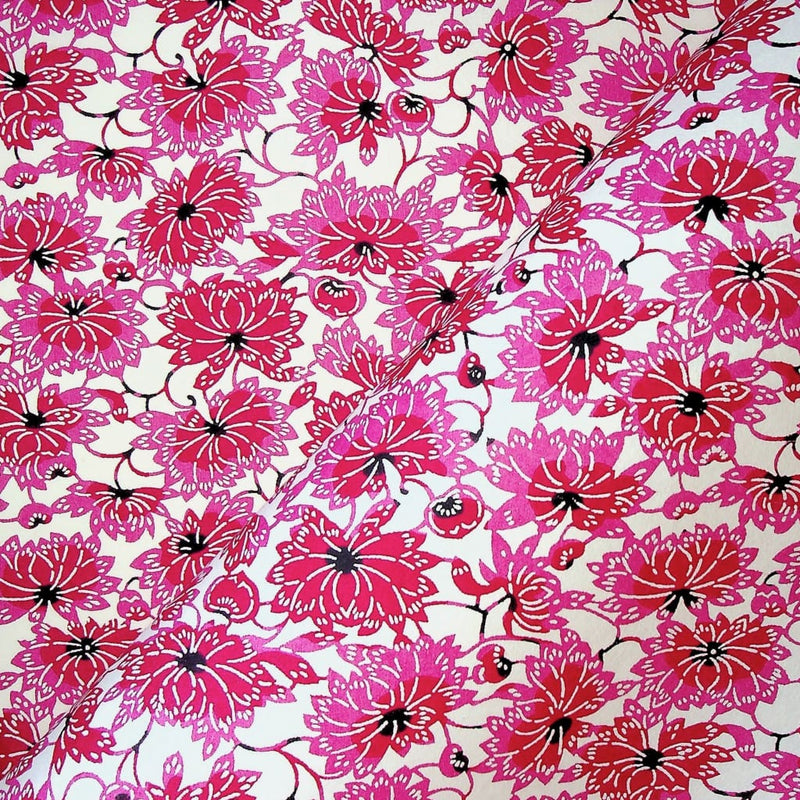 Pink Japanese Flower Print - 470mm x 620mm - paper Japanese Stationery
