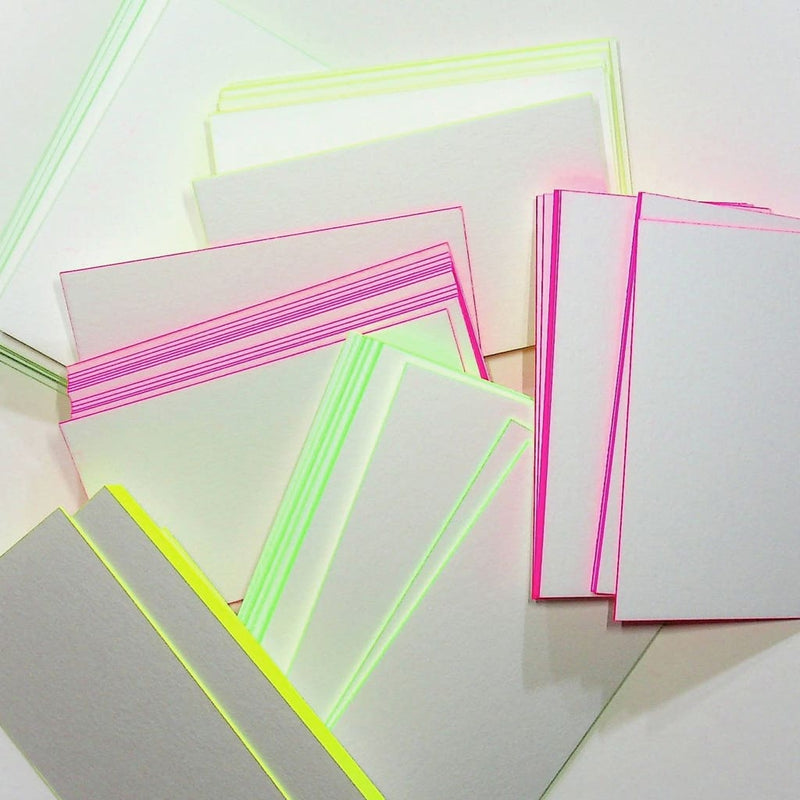 Pink Neon Edged Plain Business Card - Cards Japanese Stationery