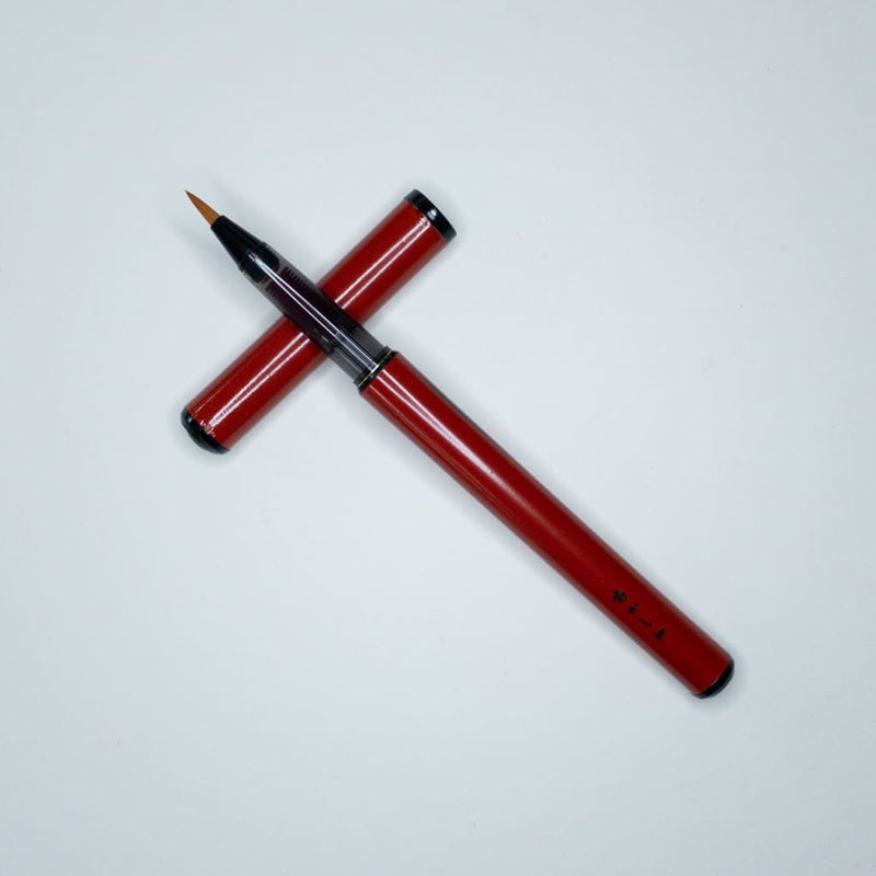 Red Lacquer Calligraphy Pen in Kiri Presentation Box - Calligraphy Pen Japanese Stationery