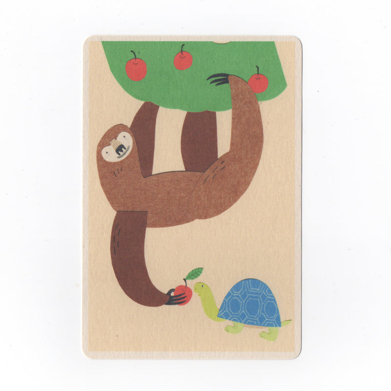 Sloth & Turtle Collage Print Postcard