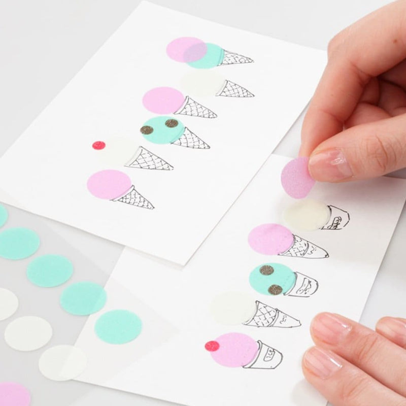 Stalogy Masking Dots Hot Coloured stickers - Japan Stationery Japanese Stationery