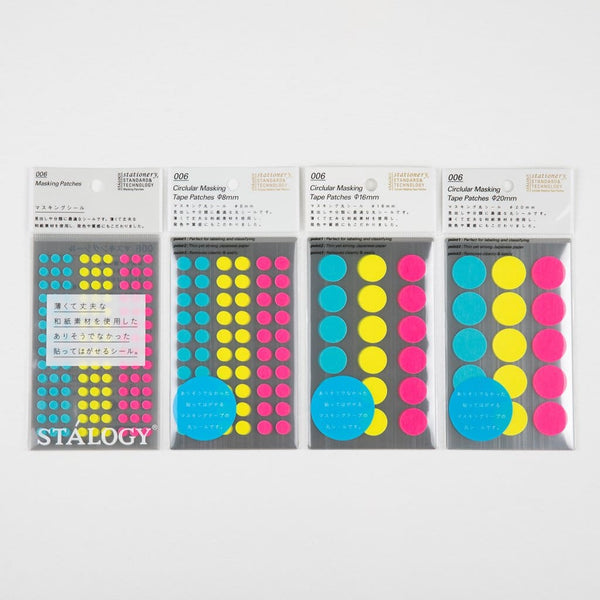 Stalogy Masking Dots NEON stickers - Japan Stationery Japanese Stationery