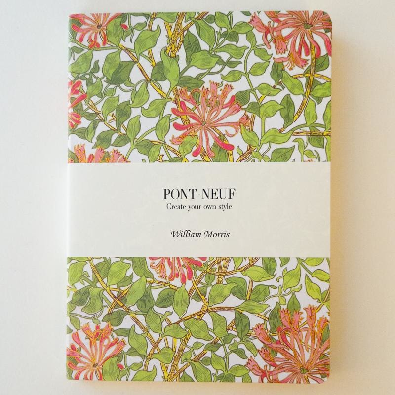 William Morris Honeysuckle Print A5 Notebook - notebooks Japanese Stationery
