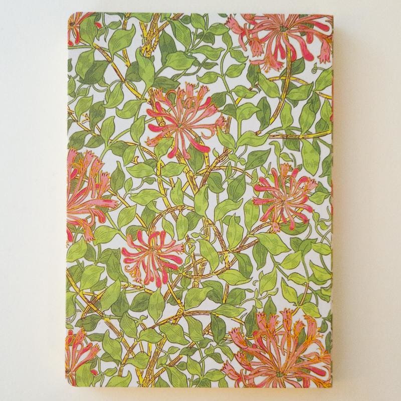 William Morris Honeysuckle Print A5 Notebook - notebooks Japanese Stationery