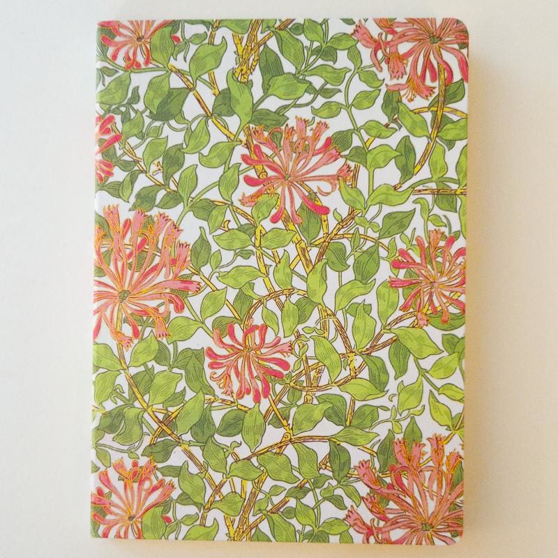 William Morris Honeysuckle Print A5 Notebook - notebooks Japanese Stationery